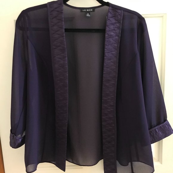 Le Boss Purple Sheer Cardigan - Picture 2 of 2